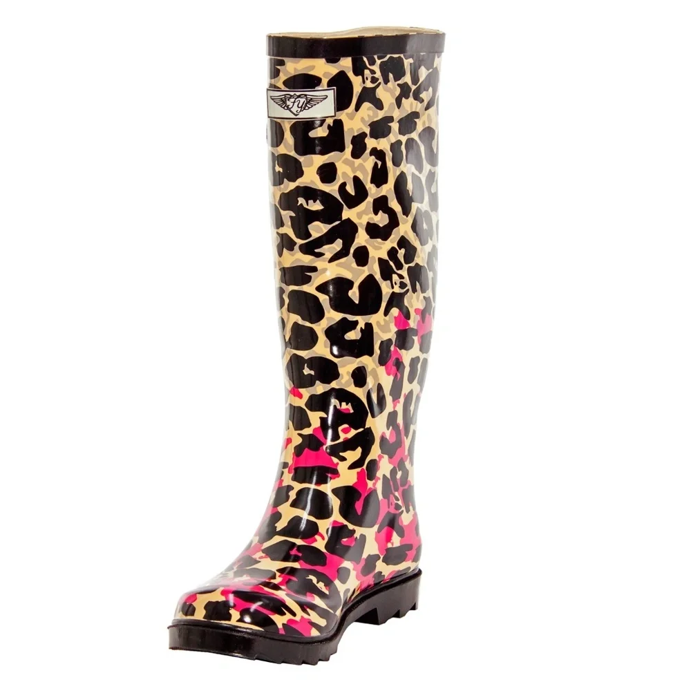 Women Tall Rain Boots, RB-1404, Blushing Jaguar, Size 6